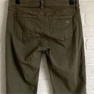 Rag & Bone Womens Leggings Skinny Jeans Army Green Sz 25